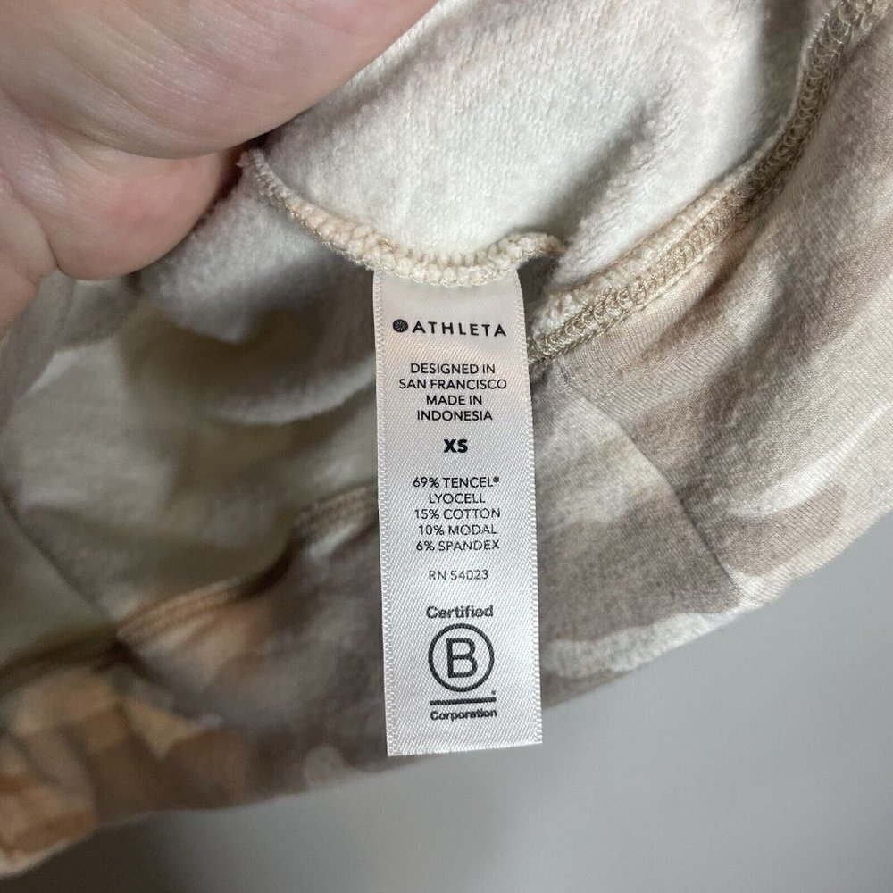 Athleta Coaster Luxe Sweatshirt Camo Tan Size XS - Picture 3 of 9